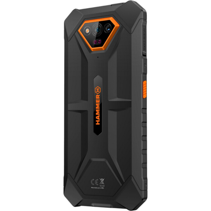 Smartphone resistente HAMMER Iron V - NFC · MediaTek Helio G36 · 6,5 IPS · 6 GB · 64 GB · Android 14 · Laranja