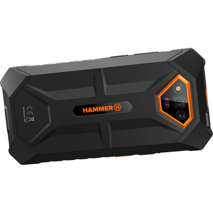 Smartphone resistente HAMMER Iron V - NFC · MediaTek Helio G36 · 6,5 IPS · 6 GB · 64 GB · Android 14 · Laranja