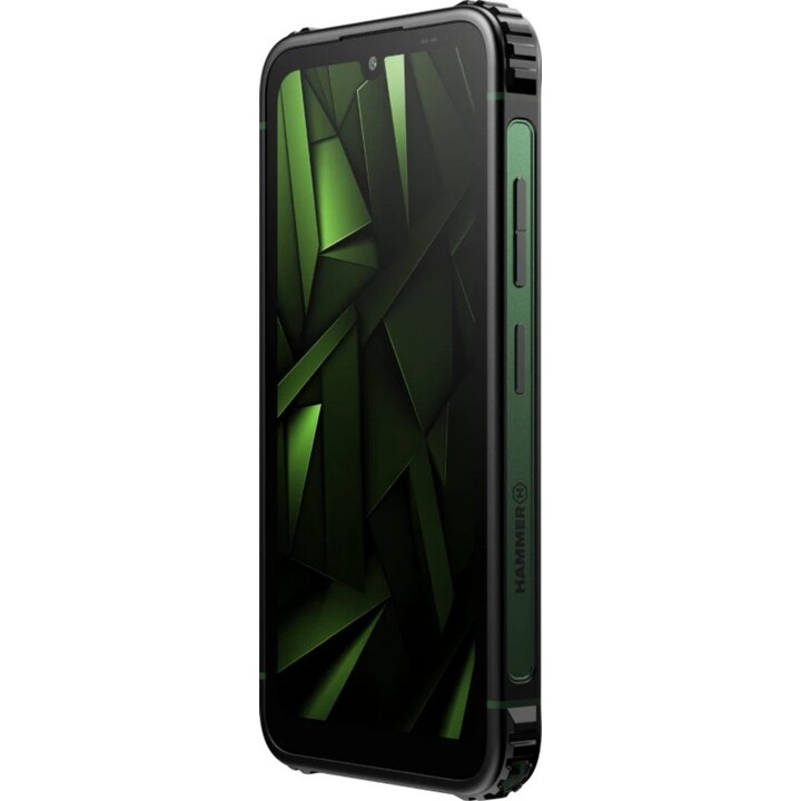 Smartphone resistente HAMMER Ranger - NFC · MediaTek Helio G9 · 6 HD+ · 6+8 GB · 128 GB · Android 15 · Preto/Verde