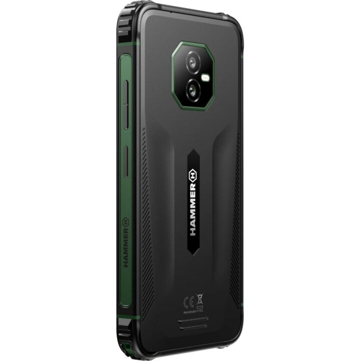 Smartphone robuste HAMMER Ranger - NFC · MediaTek Helio G9 · 6 HD+ · 6 + 8 Go · 128 Go · Android 15 · Noir/Vert
