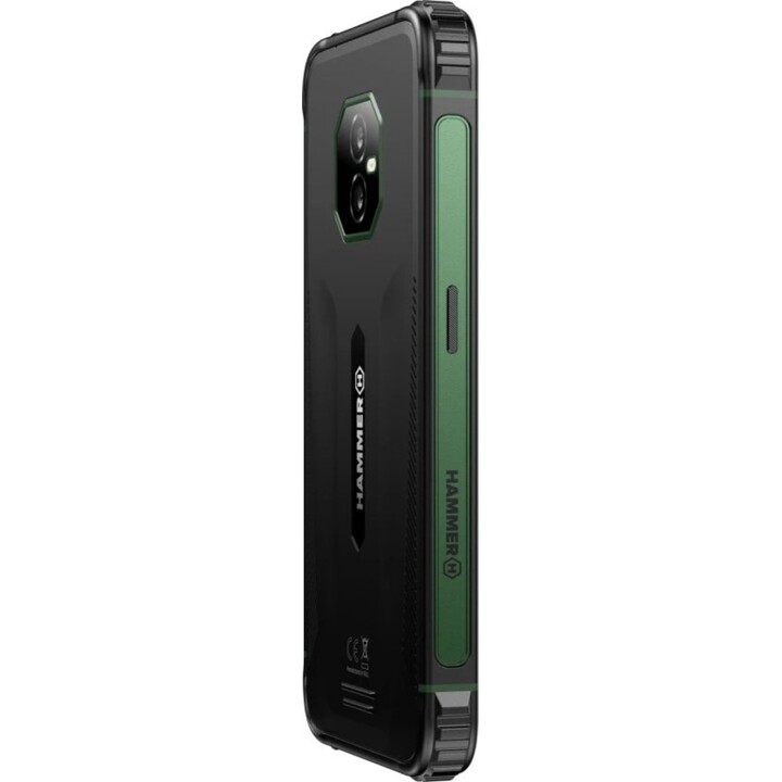 Smartphone resistente HAMMER Ranger - NFC · MediaTek Helio G9 · 6 HD+ · 6+8 GB · 128 GB · Android 15 · Preto/Verde