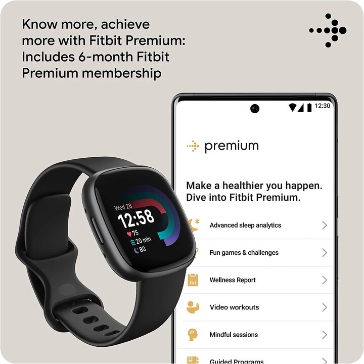 Fitbit Versa 4 Smartwatch black/black aluminum