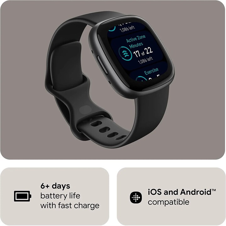Fitbit Versa 4 Smartwatch black/black aluminum