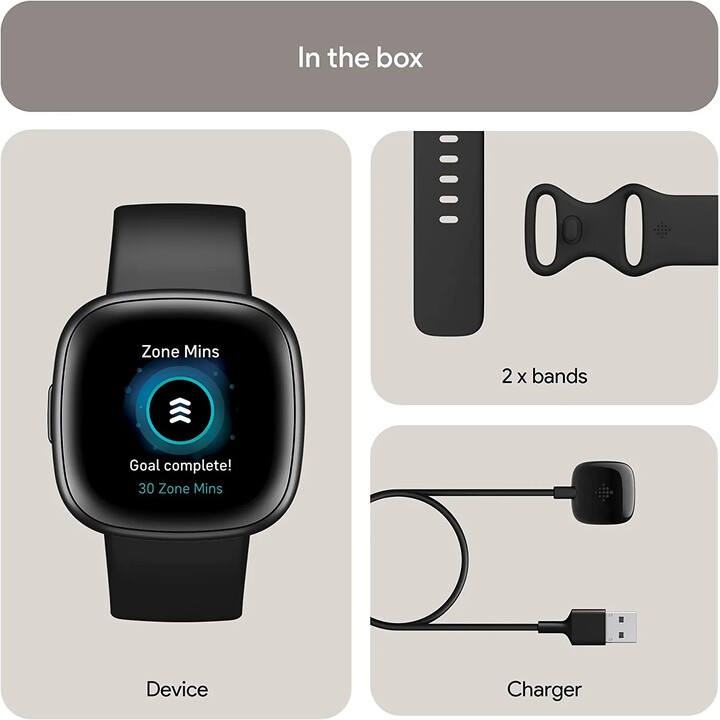 Fitbit Versa 4 Smartwatch black/black aluminum