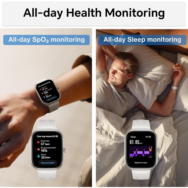 Honor Choice Smartwatch, Fitness -Tracker, SPO2, 1,95 AMOLED -Display, 12 Tage, GPS, 5ATM, Schwarz