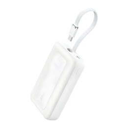 Anker Zolo 20.000 mAh, 30 W, weiß, mit einziehbarem Kabel