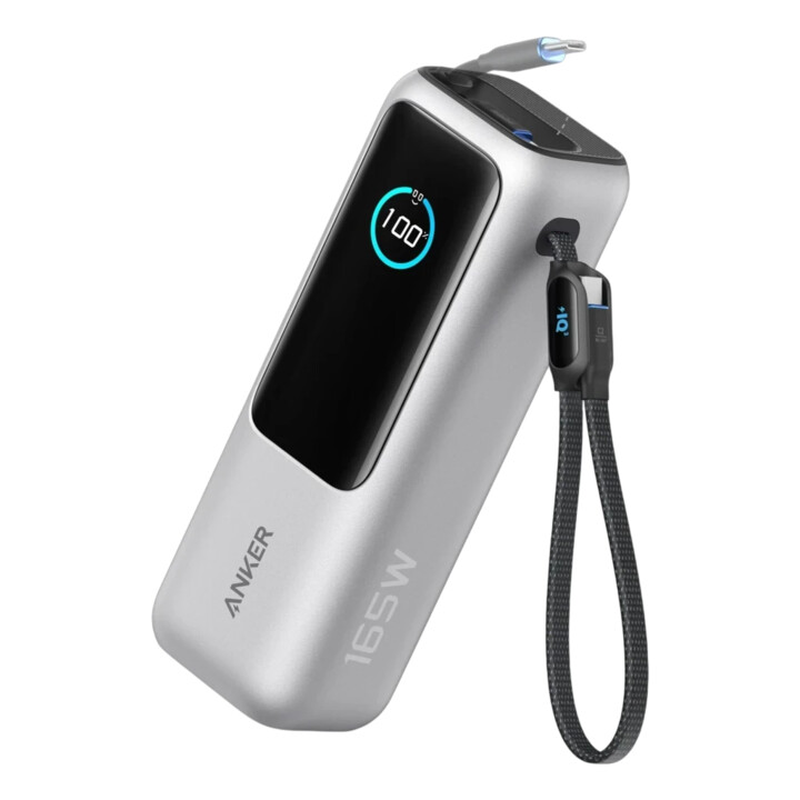Power Bank Anker Laptop 25000mAh 165W 2xUSB-C Plata Cable USB-C integrado