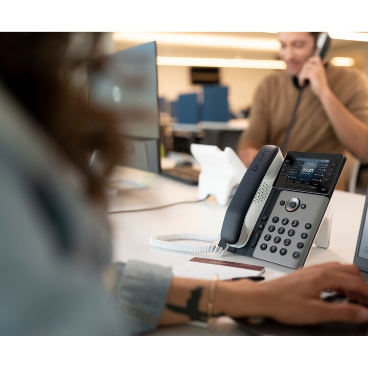 POLY Edge E300 IP Phone and PoE-enabled IP phone Black 8 lines IPS