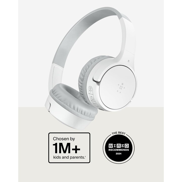 Belkin SOUNDFORM Mini BT Auriculares supraaurales para niños, blanco