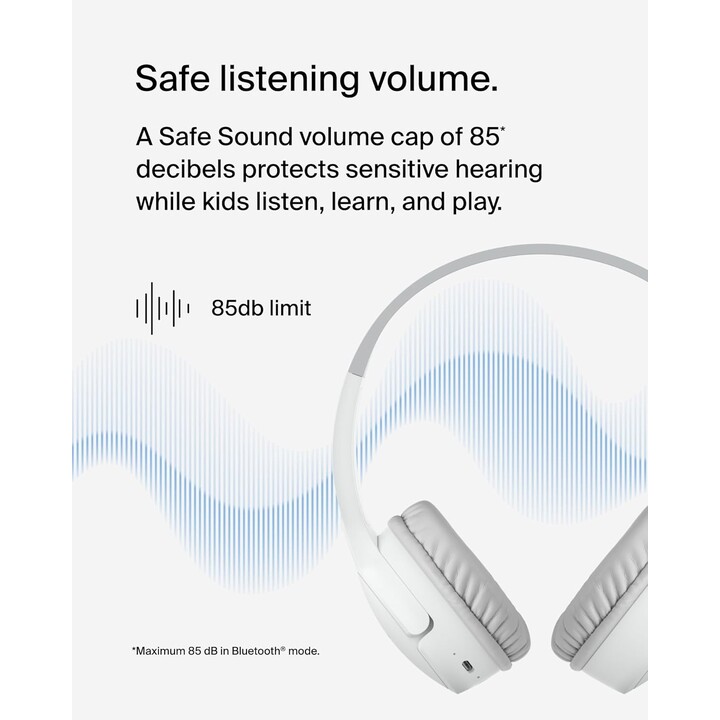 Belkin SOUNDFORM Mini BT Casque supra-auriculaire pour enfants, blanc
