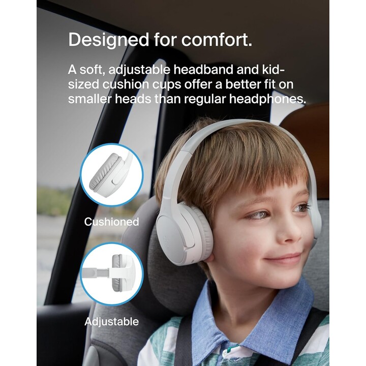 Belkin SOUNDFORM Mini BT Auriculares supraaurales para niños, blanco