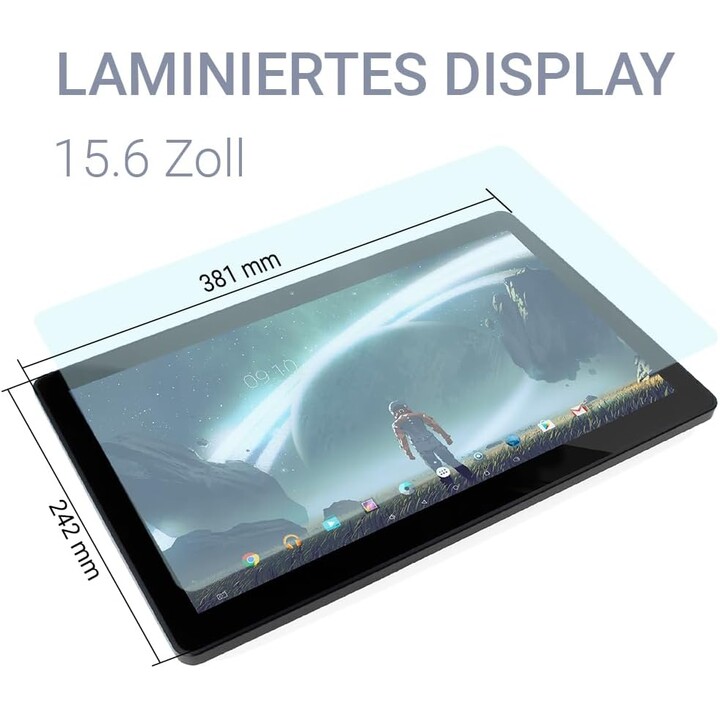 Tablet Xoro MegaPAD 1564 Pro3 de 15,6" (39,62 cm). 64GB. Android preto