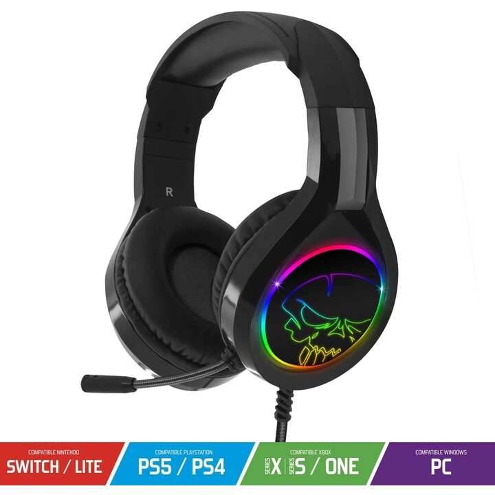 SPIRIT OF GAMER PRO-H8 cuffie gaming con microfono RGB nere