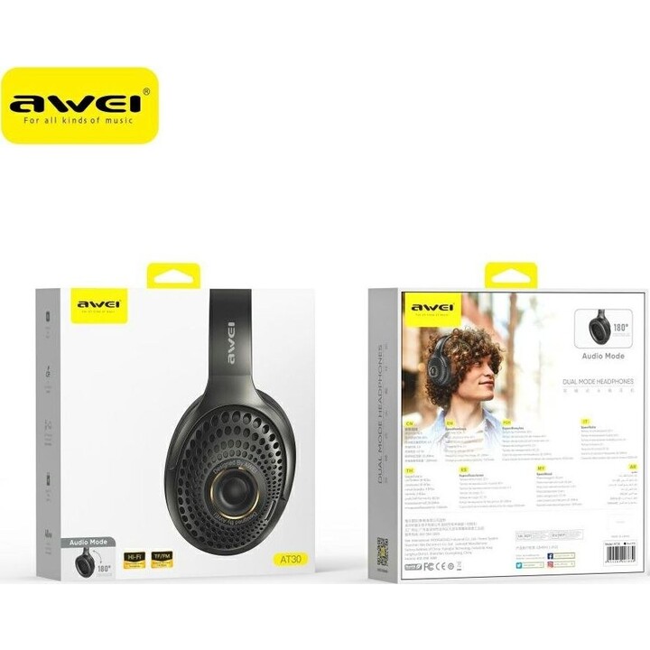 Auriculares Bluetooth AT30 negros