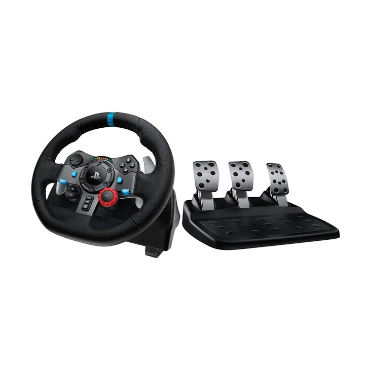 Logitech G 941-000113 Black USB Steering Wheel and Pedals (Analog/Digital) for PC, PlayStation 4, PlayStation 5, and PlayStation