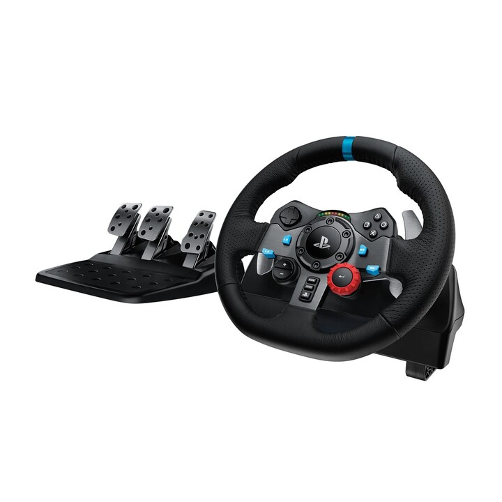 Logitech G 941-000113 Black USB Steering Wheel and Pedals (Analog/Digital) for PC, PlayStation 4, PlayStation 5, and PlayStation