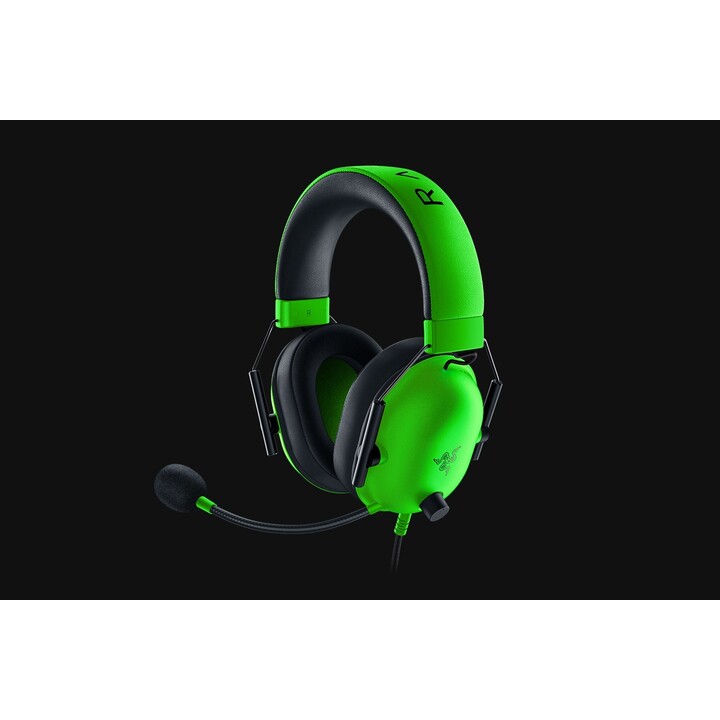 Auriculares con cable Razer BlackShark V2 X con diadema para juegos, color verde y negro