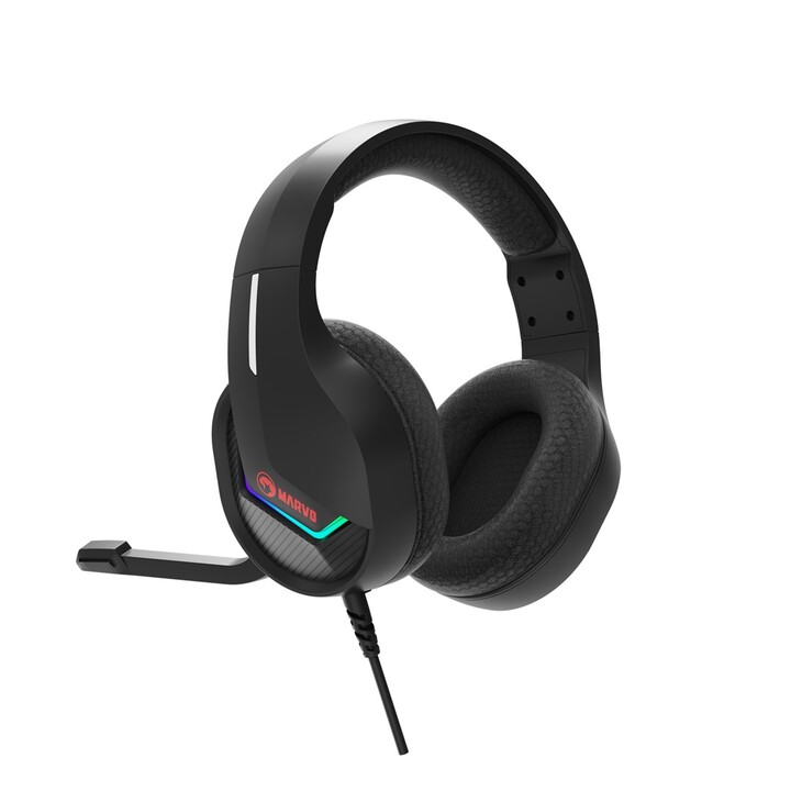 Marvo H8618 Wired Headset with Headband, USB Type-A, Black