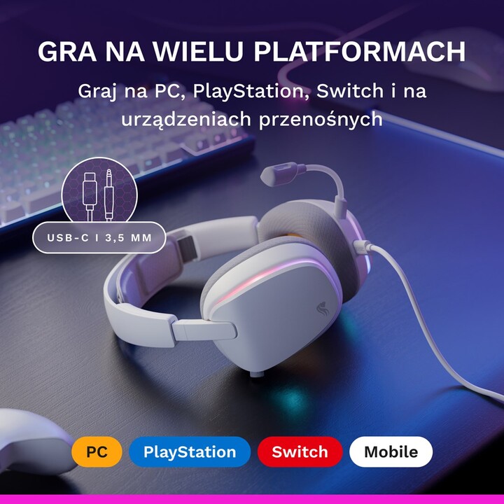 Glorious Gaming Glorious GHS Eternal RGB - Auriculares estéreo para juegos para PC, PS5, PS4 y Switch - Altavoces ajustables exc