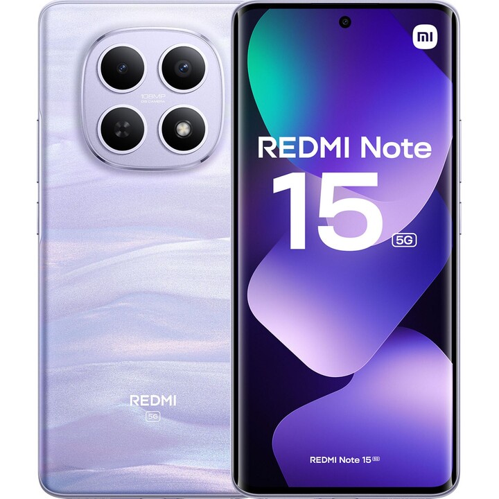 Xiaomi Redmi Note 15 5G, 12GB 512GB, 6.77 AMOLED, 5520mAh, Púrpura