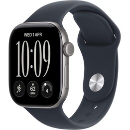 Apple Watch Series 12 GPS 42mm Aluminum Space Gray Case Sport Band Navy Blue S/M
