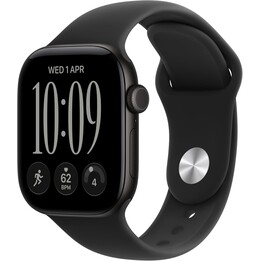 Apple Watch Series 12 GPS 42mm carcasa de aluminio negro y correa deportiva negra M/L