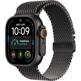 Apple Watch Ultra 4 GPS Cellular 49 mm, boîtier en titane noir, bracelet Milanese Loop en titane noir, taille L