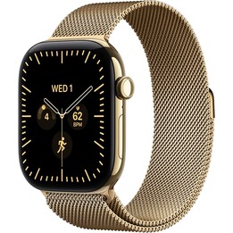 Apple Watch Series 12 GPS Cellular 46mm Titanium Shiny Gold Case Milanese Loop Shiny Gold M/L