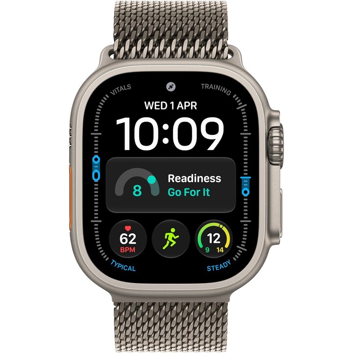 Apple Watch Ultra 4 GPS Cellular 49 mm, cassa in titanio naturale, cinturino Milanese Loop in titanio naturale, taglia M