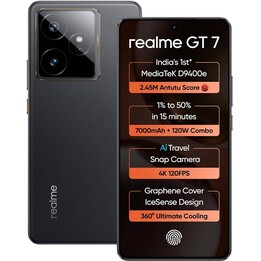 Realme GT 7 5G, 12 GB 512 GB, Dual SIM, Dimensità 9400E AMOLE 1,5K 120Hz 7000Mah Carica 120W, nero