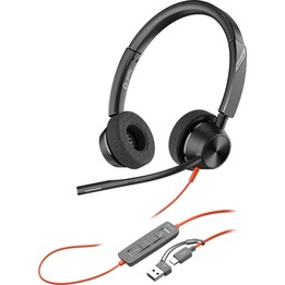 Casque stéréo filaire USB Poly Blackwire 3320 31134322 8X220AA, noir