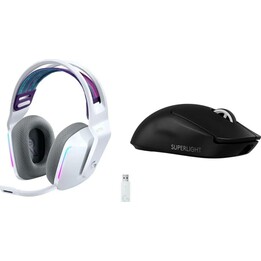 Ensemble casque et souris sans fil Logitech G733 Lightspeed et G PRO X SuperLight 2 37889 981-000883 910-006630, blanc