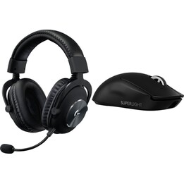 Logitech G Pro X Lightspeed und G PRO X SuperLight 2 37849 981-000907 910-006630 – Kabelloses Headset- und Maus-Set, schwarz