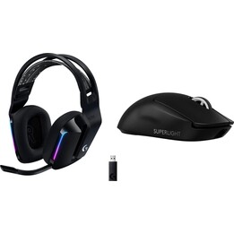 Paquete de auriculares y ratón inalámbricos Logitech G733 Lightspeed y G PRO X SuperLight 2 52302 981-000864 910-006630, color n
