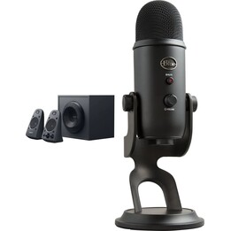 Logitech Z625 e Yeti USB Blackout 46989 980-001256 988-000229: pacchetto composto da sistema di altoparlanti e microfono