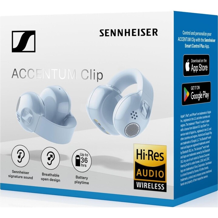 Auscultadores sem fios Sennheiser Accentum Clip 810091274545, azul claro