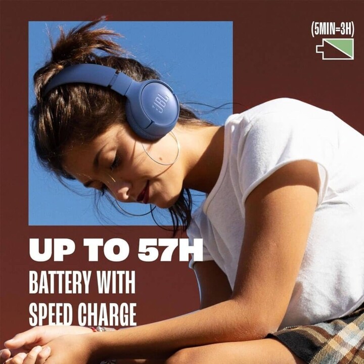 Casque supra-auriculaire sans fil JBL Tune 520BT jbltu520btbeu, noir