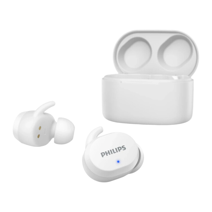 Philips TWS-Kopfhörer mit Bluetooth 5.0, 6 Stunden (24 Stunden mit Ladecase), Weiß TAT3216WT/00