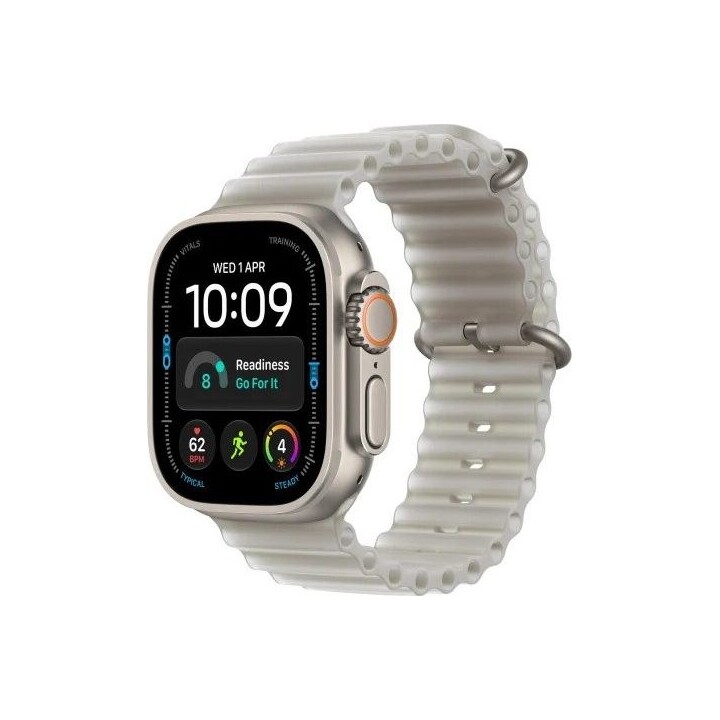 Reloj Apple Watch Ultra 4 (2026) 5G de 49 mm con caja de titanio natural y correa «Grey Ocean» translúcida - Titanio natural