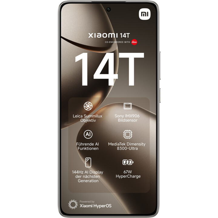 Xiaomi 14T 5G, 12 GB 256 GB, smartphone com 6,67 "AI Display, Dual SIM, Titanium Gray