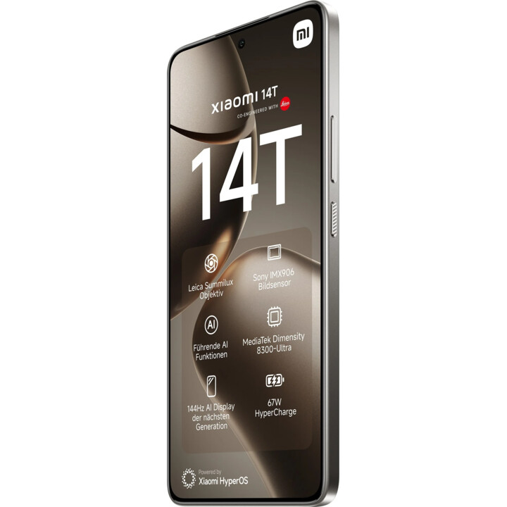 Xiaomi 14T 5G, 12 Go 256 Go, smartphone avec un écran 6.67 "AI, double sim, gris de titane