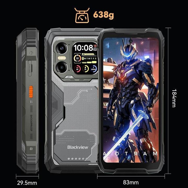 Blackview XPLORE 1 5G, 120 Hz, 55 W, Dual Sim, 12 GB 256 GB, laranja