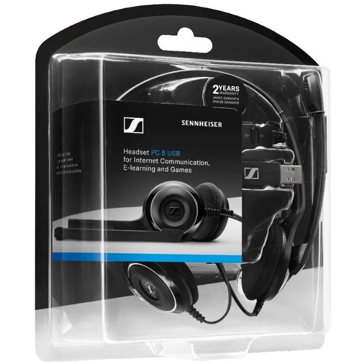 HEADPHONE + MIC SENNHEISER DIADEMA PC 8 USB BLACK