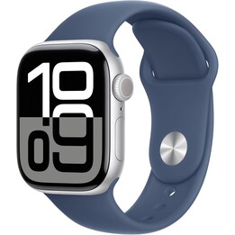 Apple Watch Series 10 GPS Celular 42mm Caixa de alumínio prateado com pulseira esportiva de cowboy Tamanho S/M