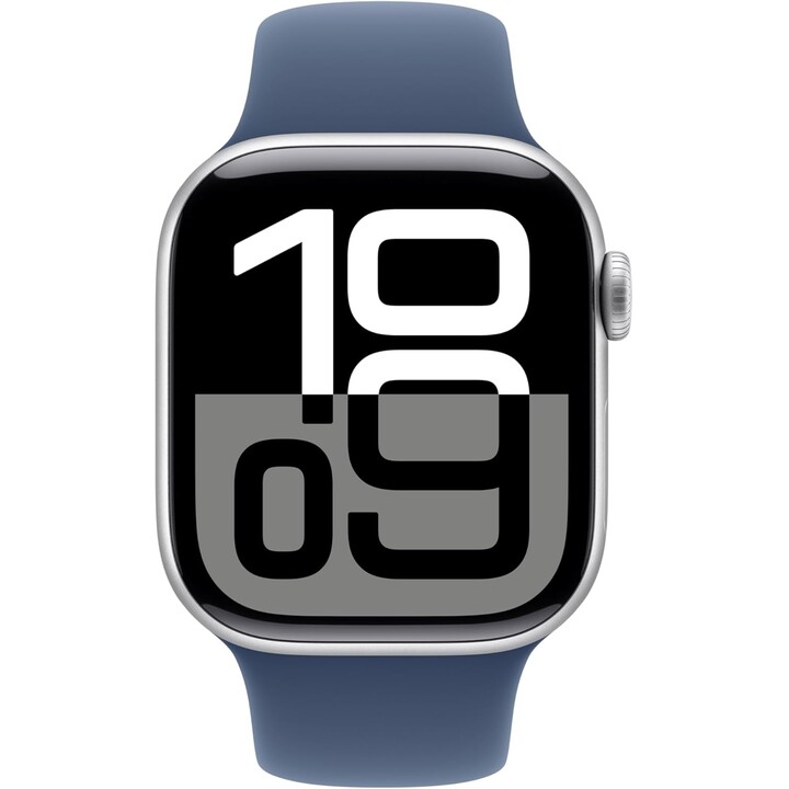 Apple Watch Series 10 GPS Cellular 42mm Caja de aluminio plateado con correa deportiva vaquera Talla S/M