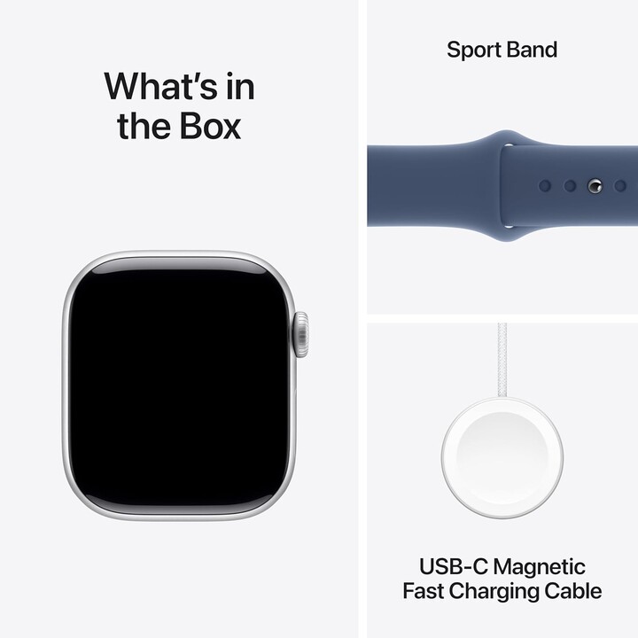 Apple Watch Series 10 GPS Cellular 42mm Caja de aluminio plateado con correa deportiva vaquera Talla S/M