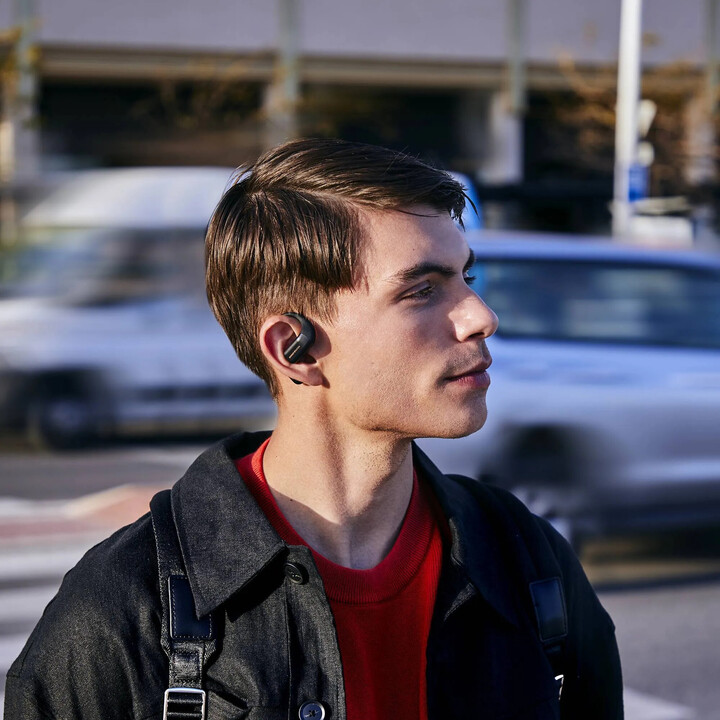 Fone de ouvido bluetooth open-ear+ mic energy open wave tws preto