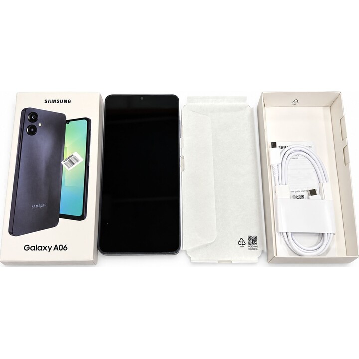 Samsung Galaxy A06 6 GB 128 GB Dual-SIM Schwarz – Vom Hersteller generalüberholt, leichte Gebrauchsspuren