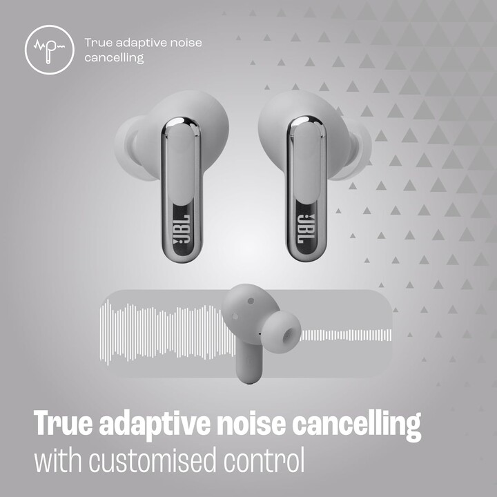 JBL Live Beam 3 Spatial Sound Silver - Wireless Headphones
