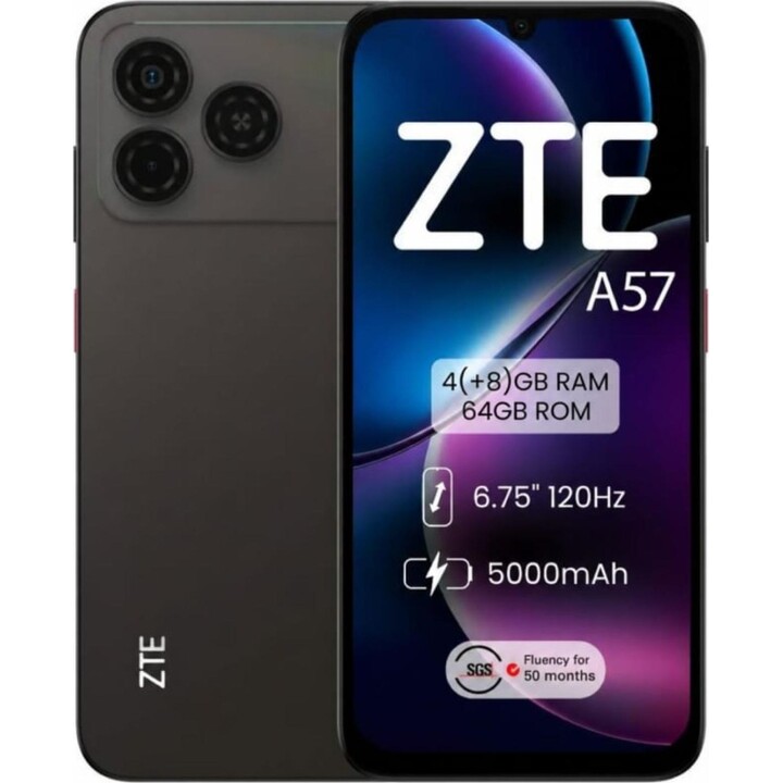 ZTE A57, 4GB 64GB, 6.75 HD+, 5000mAh, Black